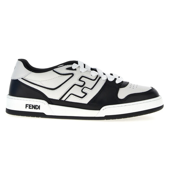 Fendi Match Sneakers Black White Leather FF Logo Monogram Low Top UK 11 US 12 - Picture 1 of 15